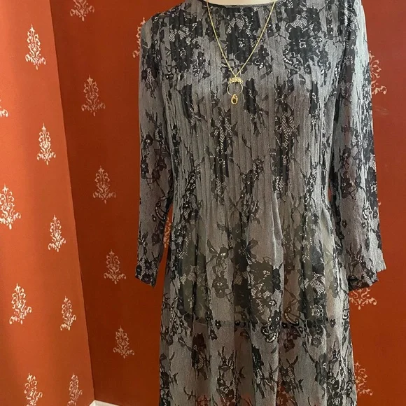 Club Monaco little black dress. This sheer dress is perfect for any occasion. - Picture 3 of 11